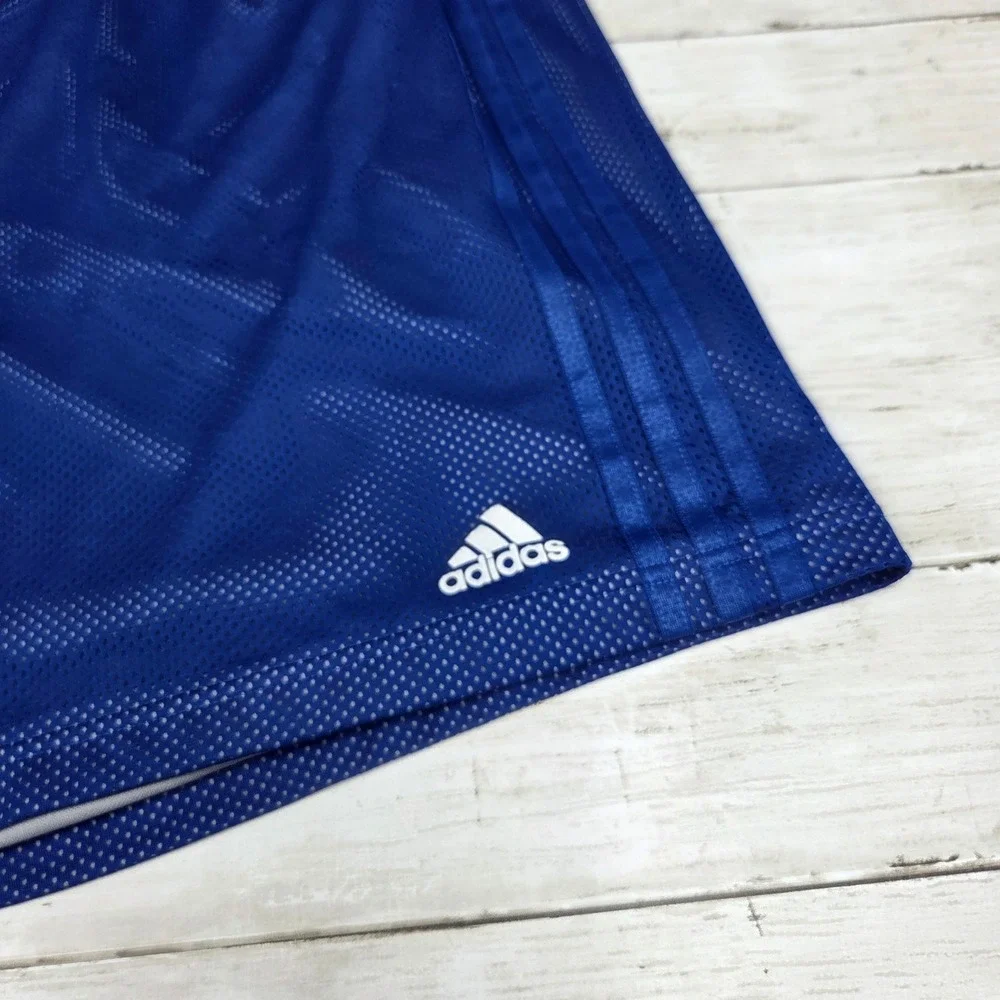 Adidas Basketball‎ Mesh Shorts Mens 2XL Royal Blue S92097 Striped Athletic Gym